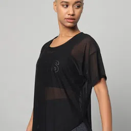 MKH Printed Extended Sleeves Dri-FIT Semi Sheer Relaxed Fit Applique Sports T-shirt image 5