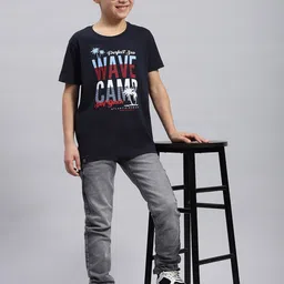 Monte Carlo Boys Pack Of 2 Typography Printed Pure Cotton T-shirts image 5