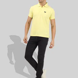 Greylongg Polo Collar Short Sleeves Applique T-shirt image 3