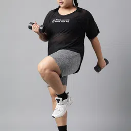 MKH Plus Size Relaxed Fit Typography Printed Dri-FIT Technology Semi Sheer Sports T-shirt image 5