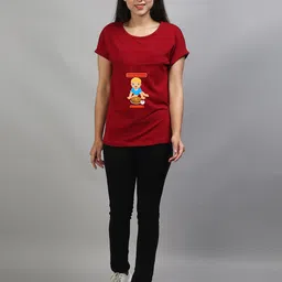 SillyBoom Graphic Printed Regular Fit Cotton Lycra Maternity T shirt image 3