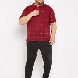 THE MILLION CLUB Plus Size Typography Printed Polo Collar Cotton Casual T-shirt image 5