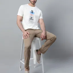 Cantabil Men Typography Printed Applique T-shirt image 4