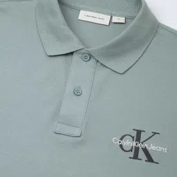 Calvin Klein Jeans Men Solid Polo Collar Cotton T-shirt image 2