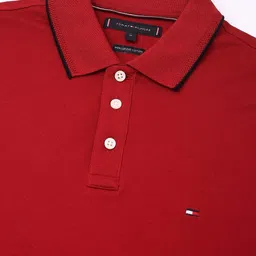 Tommy Hilfiger Men Solid Polo Collar Cotton T-shirt image 2