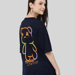Leotude Graphic Printed Drop-Shoulder Oversized T-shirt image 3