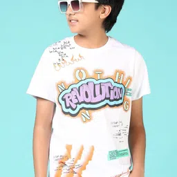 V-Mart Boys Typography Printed Round Neck Cotton T-shirt image 5