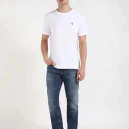 Calvin Klein Jeans Men Pack Of 2 Solid Round Neck Cotton T-shirts image 5
