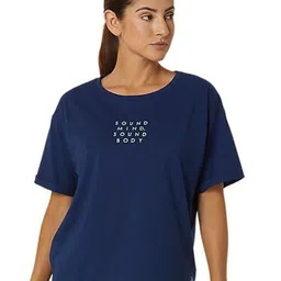 ASICS Typography Printed Round Neck Drop-Shoulder Sleeves Relaxed Fit Cotton T-shirt-image-61