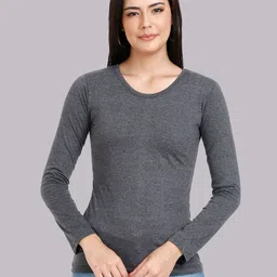 Fleximaa Women Grey & Charcoal Pack Of 2 T-shirts image 3