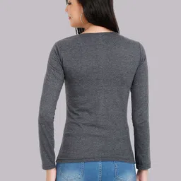 Fleximaa Women Grey & Charcoal Pack Of 2 T-shirts image 5