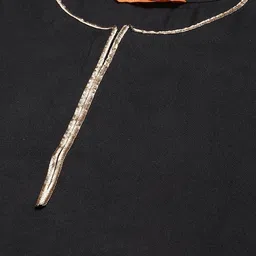 Indo Era Women Black Yoke Design Regular Gotta Patti Kurta with Palazzos & With Dupatta image 4