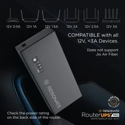 RESONATE RouterUPS Pro UPS for WiFi Router (Up to 6 Hours Power Backup, CRU12V3A, Black) image 4