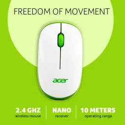 Acer Wireless Mouse (White and Green) image 4