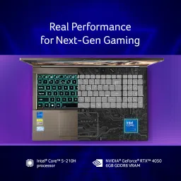 Acer Aspire 7 Gaming Laptop, Intel Core 5-210H processor, NVIDIA GeForce RTX 4050 - 6GB GDDR6, 24 GB RAM, 512 GB SSD, FHD, 15.6"/39.62 cm, 144Hz, Windows 11 Home, obsidian black, 1.99kg, A715-79G, Backlit keyboard image 2