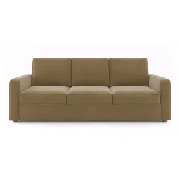 urban ladder create Apollo 3 Seater Fabric Sofa in Fawn Velvet Colour image 2
