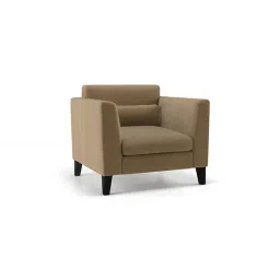 urban ladder create Lewis 1 Seater Fabric Sofa in Fawn Velvet Colour image 2