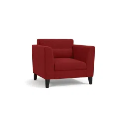urban ladder create Lewis 1 Seater Fabric Sofa in Salsa Red Colour image 2