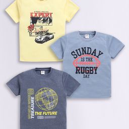 Here&Now X Game Begins Boys Set of 3 TypographyT-shirts-picture-26