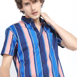 HIGHLANDER Men Slim Fit Opaque Striped Casual Shirt-image-63