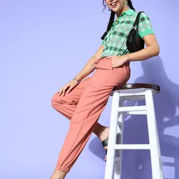 Berrylush Women  Pink Solid Utility Trousers-image-72