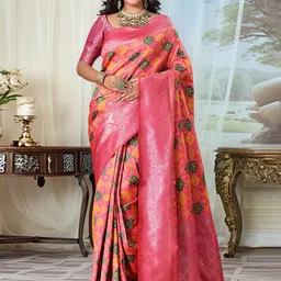 Mitera Ethnic Motifs Woven Design Dharmavaram Saree-image-85