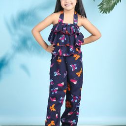 Cutiekins Girls Printed Basic Jumpsuit with Ruffles-picture-1