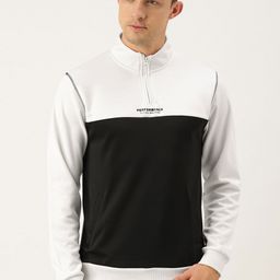 Flying Machine Men White & Black Colourblocked Sweatshirt-picture-31