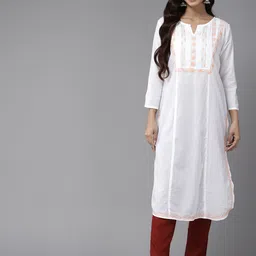 ADA Ethnic Motifs Embroidered Chikankari White Romance Kurta-picture-22