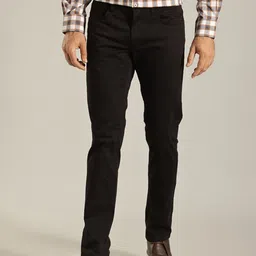 Indian Terrain Men Black Brooklyn Slim Fit Trousers-picture-30