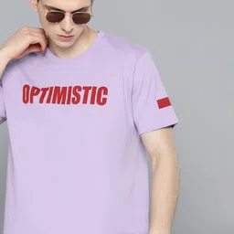 Kook N Keech Men Lavender & Red Typography Printed Relaxed T-shirt-image-2