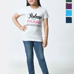 BAESD Girls Typography Pack of 2 Printed Slim Fit T-shirt-picture-50
