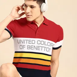 United Colors of Benetton Men Striped Polo Collar T-shirt-picture-19
