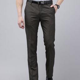 Arrow Men Original Tailored Fit Self Design Textured Formal Trousers-picture-21
