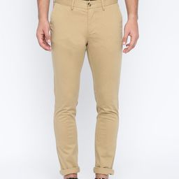 Basics Men Beige Tapered Fit Solid Regular Trousers-picture-28