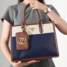 LAVIE Signature Colourblocked Structured Tote Bag image 1