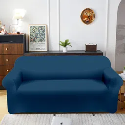 Aura Blue Three Seater Sofa Cover With Arms-picture-28