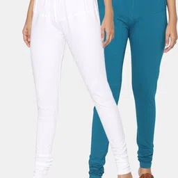 TSG Bliss Women Pack Of 2 Solid Churidar-Length Leggings-image-52