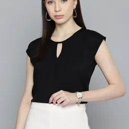 Chemistry Keyhole Neck Extended Sleeves Crepe Top-picture-40