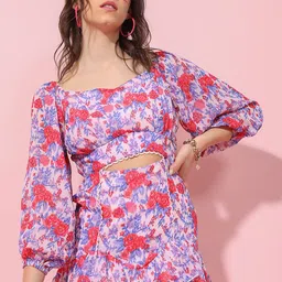 Tokyo Talkies Floral Print Fit & Flare Dress-picture-40