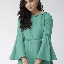 Style Quotient Women Sea Green Solid A-Line Top-image-92