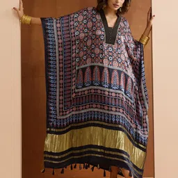 Ishin Ethnic Motifs Print Jacquard Kaftan Dress-picture-22