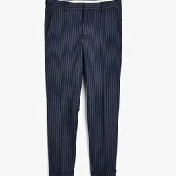 next Men Blue Regular Fit Striped Formal Trousers-picture-32