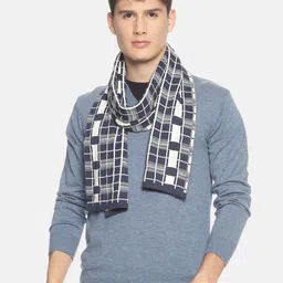 513 Men Blue & White Checked Muffler-image-94