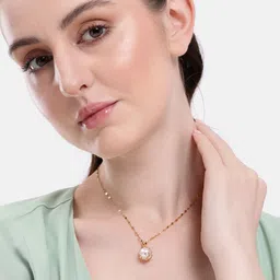 DressBerry Circular Shaped Beaded Pendent With Chain-picture-30