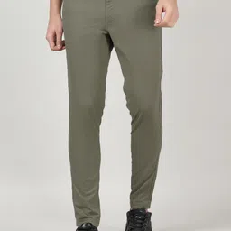 MERCHANT MARINE Men Olive Green Slim Fit Trousers-image-20