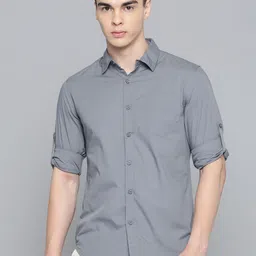 HIGHLANDER Cotton Slim Fit Opaque Casual Shirt-picture-32