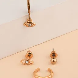 ToniQ Set Of 4 Gold-Plated Classic Studs Earrings image 1