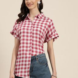 Qurvii Women Comfort Buffalo Checked Casual Shirt-picture-36