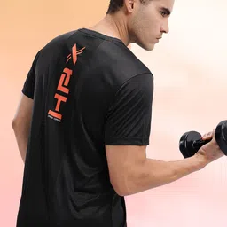 HRX by Hrithik Roshan Brand Logo Printed Rapid-Dry Training T-shirt-picture-42